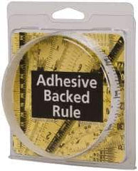 Made in USA - 3 Ft. Long x 1/2 Inch Wide, 1/10 Inch Graduation, White, Mylar Adhesive Tape Measure - Reads Bottom to Top, Vertical Rules - Americas Industrial Supply