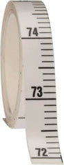 Made in USA - 9 Ft. Long x 1/2 Inch Wide, 1/10 Inch Graduation, White, Mylar Adhesive Tape Measure - Reads Bottom to Top, Vertical Rules - Americas Industrial Supply