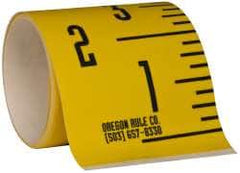 Made in USA - 6 Ft. Long x 3 Inch Wide, 1/4 Inch Graduation, Yellow, Mylar Adhesive Tape Measure - Reads Bottom to Top, Vertical Rules - Americas Industrial Supply