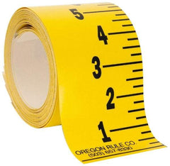 Made in USA - 36 Ft. Long x 3 Inch Wide, 1/4 Inch Graduation, Yellow, Mylar Adhesive Tape Measure - Reads Bottom to Top, Vertical Rules - Americas Industrial Supply