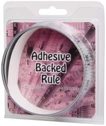 Made in USA - 6 Ft. Long x 1 Inch Wide, 1/8 Inch Graduation, Silver, Mylar Adhesive Tape Measure - Reads Right to Left, Horizontal-Half Scale - Americas Industrial Supply