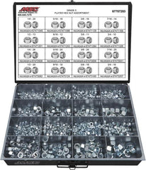 Value Collection - 1/4-20 to 3/4-16 Thread, 870 Piece Alloy Steel Nut Assortment - Grade 5 - Americas Industrial Supply