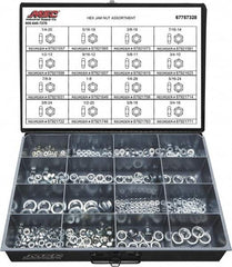 Value Collection - 1/4-20 to 3/4-16 Thread, 425 Piece Steel Nut Assortment - Grade 2 - Americas Industrial Supply