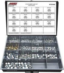 Value Collection - 1/4-20 to 5/8-18 Thread, 435 Piece Steel Nut Assortment - Grade 2 - Americas Industrial Supply