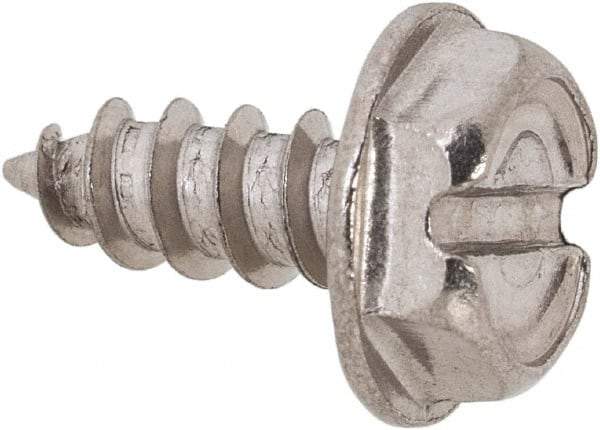 Value Collection - #6 Hex Washer Head Slotted Sheet Metal Screw - Stainless Steel, 3/8" Length Under Head, Grade 18-8 - Americas Industrial Supply