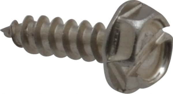 Value Collection - #6 Hex Washer Head Slotted Sheet Metal Screw - Stainless Steel, 1/2" Length Under Head, Grade 18-8 - Americas Industrial Supply