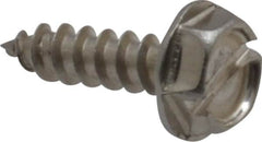 Value Collection - #6 Hex Washer Head Slotted Sheet Metal Screw - Stainless Steel, 1/2" Length Under Head, Grade 18-8 - Americas Industrial Supply