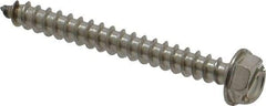 Value Collection - #8 Hex Washer Head Slotted Sheet Metal Screw - Stainless Steel, 1-1/2" Length Under Head, Grade 18-8 - Americas Industrial Supply