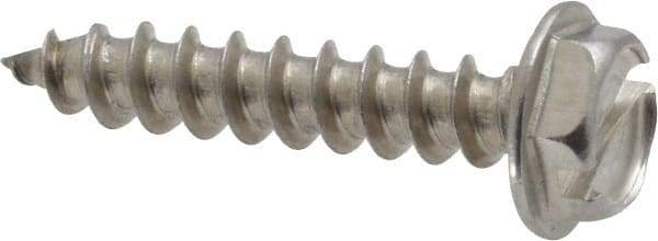 Value Collection - #10 Hex Washer Head Slotted Sheet Metal Screw - Stainless Steel, 1" Length Under Head, Grade 18-8 - Americas Industrial Supply