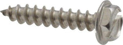 Value Collection - #10 Hex Washer Head Slotted Sheet Metal Screw - Stainless Steel, 1" Length Under Head, Grade 18-8 - Americas Industrial Supply