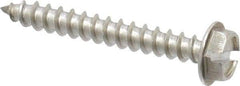 Value Collection - #10 Hex Washer Head Slotted Sheet Metal Screw - Stainless Steel, 1-1/2" Length Under Head, Grade 18-8 - Americas Industrial Supply