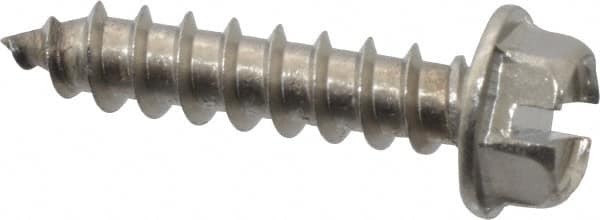 Value Collection - #12 Hex Washer Head Slotted Sheet Metal Screw - Stainless Steel, 1" Length Under Head, Grade 18-8 - Americas Industrial Supply