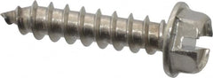 Value Collection - #12 Hex Washer Head Slotted Sheet Metal Screw - Stainless Steel, 1" Length Under Head, Grade 18-8 - Americas Industrial Supply