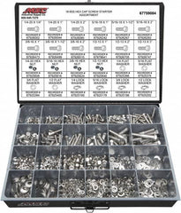 Value Collection - 1,350 Piece Stainless Steel Hex Head Cap Screws - 1/4-20 to 1/2-13 Thread, 18-8 - Americas Industrial Supply