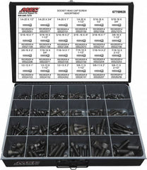 Value Collection - 375 Piece Alloy Steel Socket Head Cap Screws - 1/4-20 to 5/8-11 Thread - Americas Industrial Supply