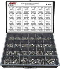 Value Collection - 330 Piece Stainless Steel Hex Head Cap Screws - M5 to M12 Thread, 18-8 - Americas Industrial Supply