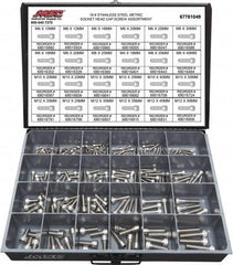 Value Collection - 240 Piece Stainless Steel Socket Head Cap Screws - M6 to M12 Thread, 18-8 - Americas Industrial Supply