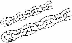 Peerless Chain - 6900 Lbs. Load Capacity, Carbon Steel Proof Coil Chain - 3 Grade, 2.016 Inch Inside Long x 0.851 Inch Inside Wide - Americas Industrial Supply