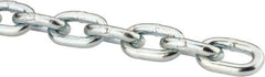 Peerless Chain - 1/4" Welded Proof Coil Chain - 1,300 Lb Capacity, Grade 30, Carbon Steel, Zinc Plated Finish - Americas Industrial Supply