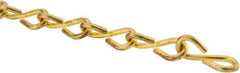 Made in USA - 0.135" Diam Brass Single Jack Chain - 34 Lb Load Limit, 13 Links per Foot, #10 - Americas Industrial Supply