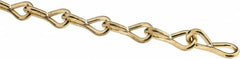 Made in USA - 0.105" Diam Steel Single Jack Chain - 29 Lb Load Limit, #12, Brass Plated Finish - Americas Industrial Supply