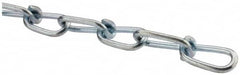 Made in USA - 0.162" Diam Steel Double Loop Chain - 365 Lb Load Limit, #4/0, Zinc Plated Finish, 2.19" Inside Length - Americas Industrial Supply