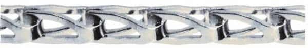 Made in USA - 0.042" Diam Steel Sash Chain - 140 Lb Load Limit, #40, Standard Finish - Americas Industrial Supply