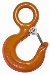 CM - Chain Grade 43, Carbon Steel Eye Hook - 1.78" Hook Throat, 7.31" Reach, 2" Eye ID, 10.07" OAL, Galvanized Finish - Americas Industrial Supply