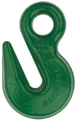 Campbell - 22,600 Lb Capacity, Chain Grade 100, Alloy Steel Eye Hook - 0.78" Hook Throat, 4.22" Reach, 1.22" Eye ID, 5/8" Chain Diam, 6.66" OAL - Americas Industrial Supply