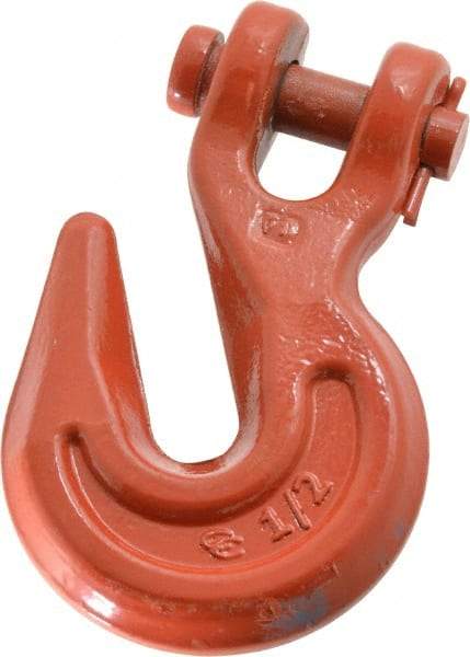 Campbell - 1/2 Inch Chain Diameter, Grade 70 Clevis Hook - 12,000 Lbs. Load Capacity, 21/32 Inch Inside Diameter, 21/32 Inch Pin Diameter, 9/16 Inch Hook Throat - Americas Industrial Supply