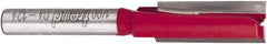 Freud - 3/8" Diam, 1/4" Shank Diam, 1" Length of Cut, 2 Flute Double Edge Straight Router Bit - 2-1/2" Overall Length, Carbide Tipped - Americas Industrial Supply