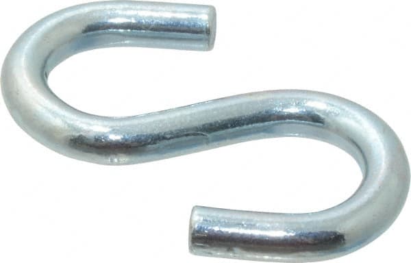 Campbell - Trade Size #80, Carbon Steel Zinc Plated S-Hook - 160 Lb Capacity, 1/4" Wire, 1-3/32" OAL - Americas Industrial Supply