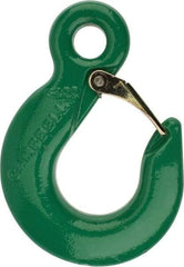 Campbell - 8,800 Lb Capacity, Chain Grade 100, Alloy Steel Eye Hook - 1.62" Hook Throat, 4.41" Reach, 0.81" Eye ID, 3/8" Chain Diam, 6-1/4" OAL - Americas Industrial Supply