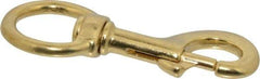 Value Collection - 4-3/4" Long Oval Swivel Eye Bolt Snap - Solid Brass with 1/2" Snap Opening - Americas Industrial Supply