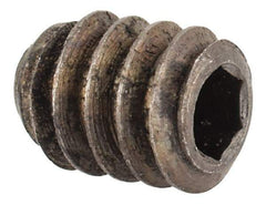 Unbrako - #10-24 UNC, 1/4" OAL, Cup Point Set Screw - Grade 8 Alloy Steel, 3/32" Key - Americas Industrial Supply