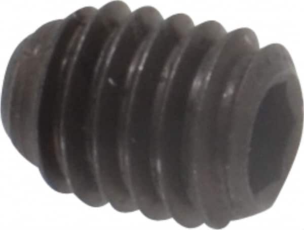 Unbrako - #10-32 UNF, 1/4" OAL, Cup Point Set Screw - Grade 8 Alloy Steel, 3/32" Key - Americas Industrial Supply