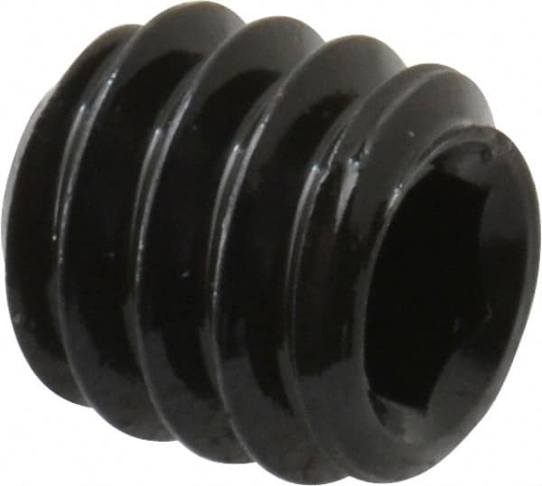 Unbrako - 1/4-20 UNC, 1/4" OAL, Cup Point Set Screw - Grade 8 Alloy Steel, 1/8" Key - Americas Industrial Supply