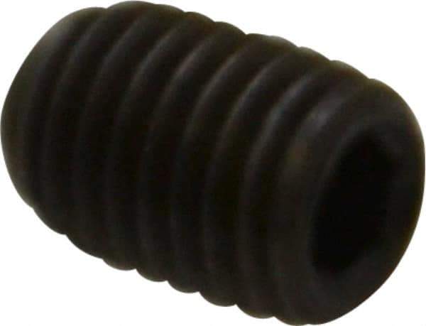 Unbrako - 1/4-28 UNF, 3/8" OAL, Cup Point Set Screw - Grade 8 Alloy Steel, 1/8" Key - Americas Industrial Supply