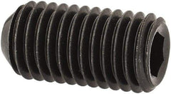 Unbrako - 1/4-28 UNF, 1/2" OAL, Cup Point Set Screw - Grade 8 Alloy Steel, 1/8" Key - Americas Industrial Supply