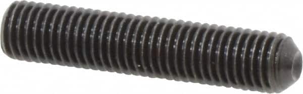 Unbrako - 1/4-28 UNF, 1-1/4" OAL, Cup Point Set Screw - Grade 8 Alloy Steel, 1/8" Key - Americas Industrial Supply