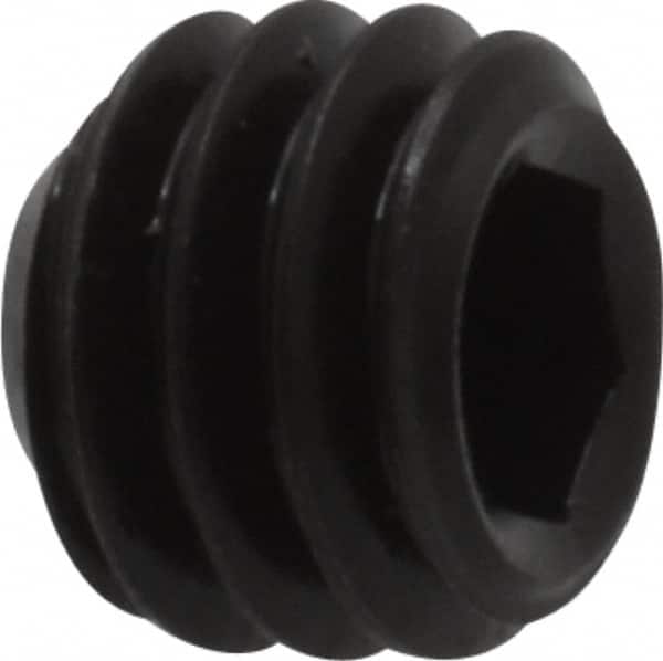 Unbrako - 5/16-18 UNC, 1/4" OAL, Cup Point Set Screw - Grade 8 Alloy Steel, 3/32" Key - Americas Industrial Supply