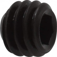Unbrako - 5/16-18 UNC, 1/4" OAL, Cup Point Set Screw - Grade 8 Alloy Steel, 3/32" Key - Americas Industrial Supply