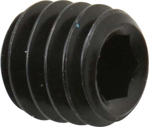 Unbrako - 5/16-18 UNC, 5/16" OAL, Cup Point Set Screw - Grade 8 Alloy Steel, 3/32" Key - Americas Industrial Supply