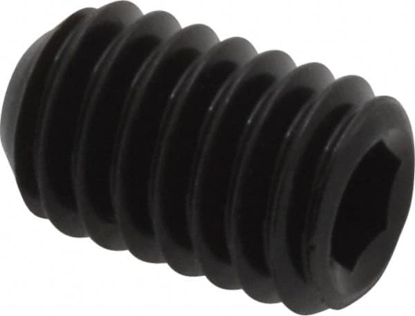 Unbrako - 5/16-18 UNC, 1/2" OAL, Cup Point Set Screw - Grade 8 Alloy Steel, 3/32" Key - Americas Industrial Supply
