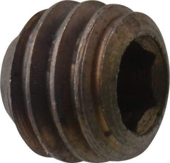 Unbrako - 3/8-16 UNC, 5/16" OAL, Cup Point Set Screw - Grade 8 Alloy Steel, 3/16" Key - Americas Industrial Supply