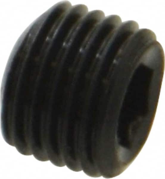 Unbrako - 3/8-24 UNF, 5/16" OAL, Cup Point Set Screw - Grade 8 Alloy Steel, 3/16" Key - Americas Industrial Supply