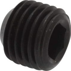 Unbrako - 7/16-20 UNF, 3/8" OAL, Cup Point Set Screw - Grade 8 Alloy Steel, 7/32" Key - Americas Industrial Supply