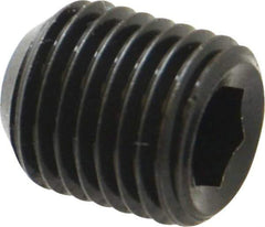 Unbrako - 7/16-20 UNF, 1/2" OAL, Cup Point Set Screw - Grade 8 Alloy Steel, 7/32" Key - Americas Industrial Supply
