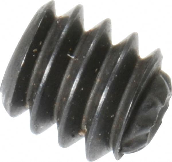 Unbrako - #4-40 UNC, 1/8" OAL, Knurled Cup Point Set Screw - Grade 8 Steel, 0.05" Key - Americas Industrial Supply