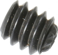 Unbrako - #4-40 UNC, 1/8" OAL, Knurled Cup Point Set Screw - Grade 8 Steel, 0.05" Key - Americas Industrial Supply